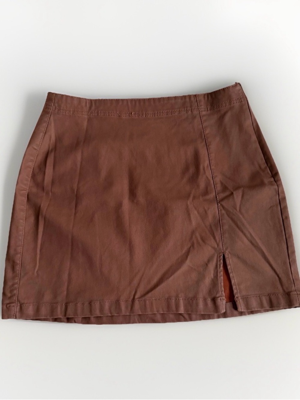 Cognac Brown Vegan Leather Mini Skirt Pleather Boho Festival L Fall Fashion Rust
